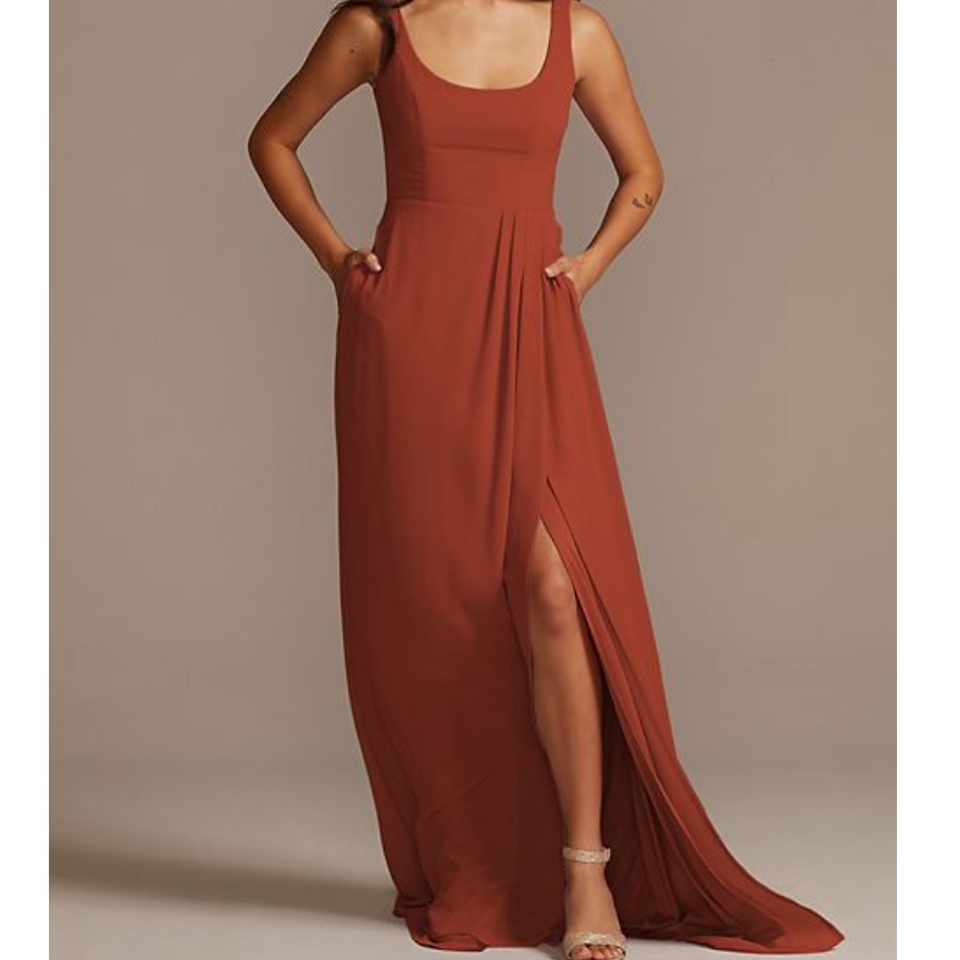 cinnamon color bridesmaid dresses david's bridal Davids bridal burnt orange/cinnamon bridesmaid wedding guest dress